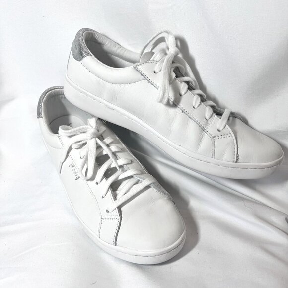 Keds Shoes - Keds Softerrra WH65949 Women's Leather Sneakers-Lace Up-9-White/Silver-Classic